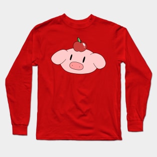 Red Apple Pig Face Long Sleeve T-Shirt